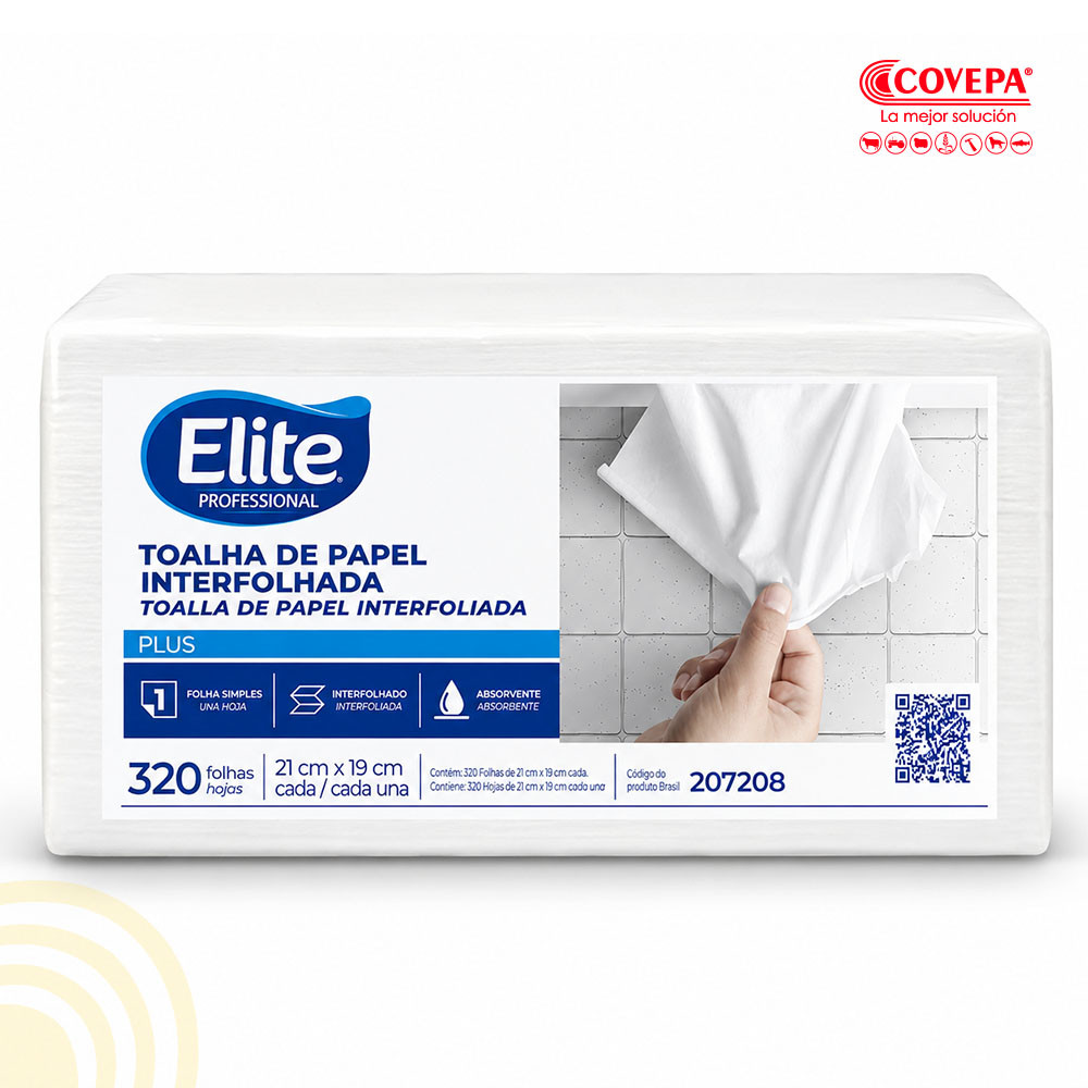 Toalla Elite Interfoliada Natural 320 Hojas