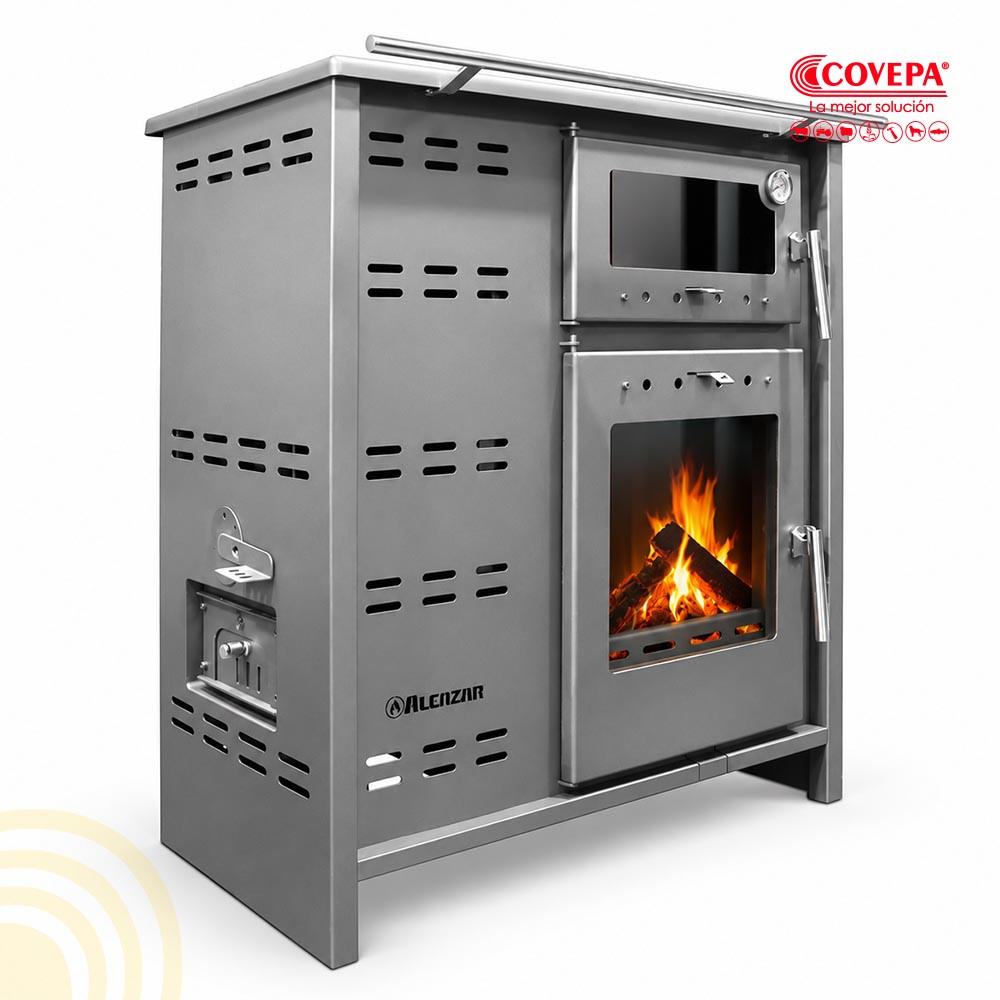 Cocina Policombustible Leña y Pellet Alcazar Puyehue XL – Sin Electricidad, Horno Enlozado