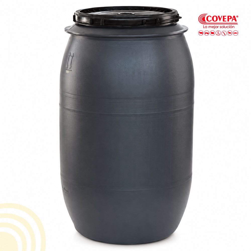Tambor Plástico 230lt Boca Ancha Tapa Rosca Wenco
