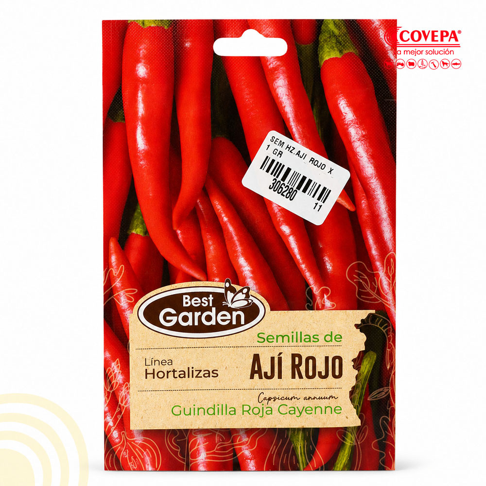 Semilla Hortaliza Ají Rojo Cayenne 1g Best Garden