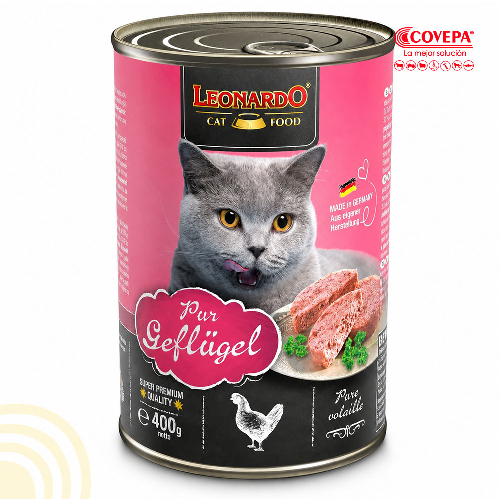 Snack Gato Lata Leonardo 400g Pollo
