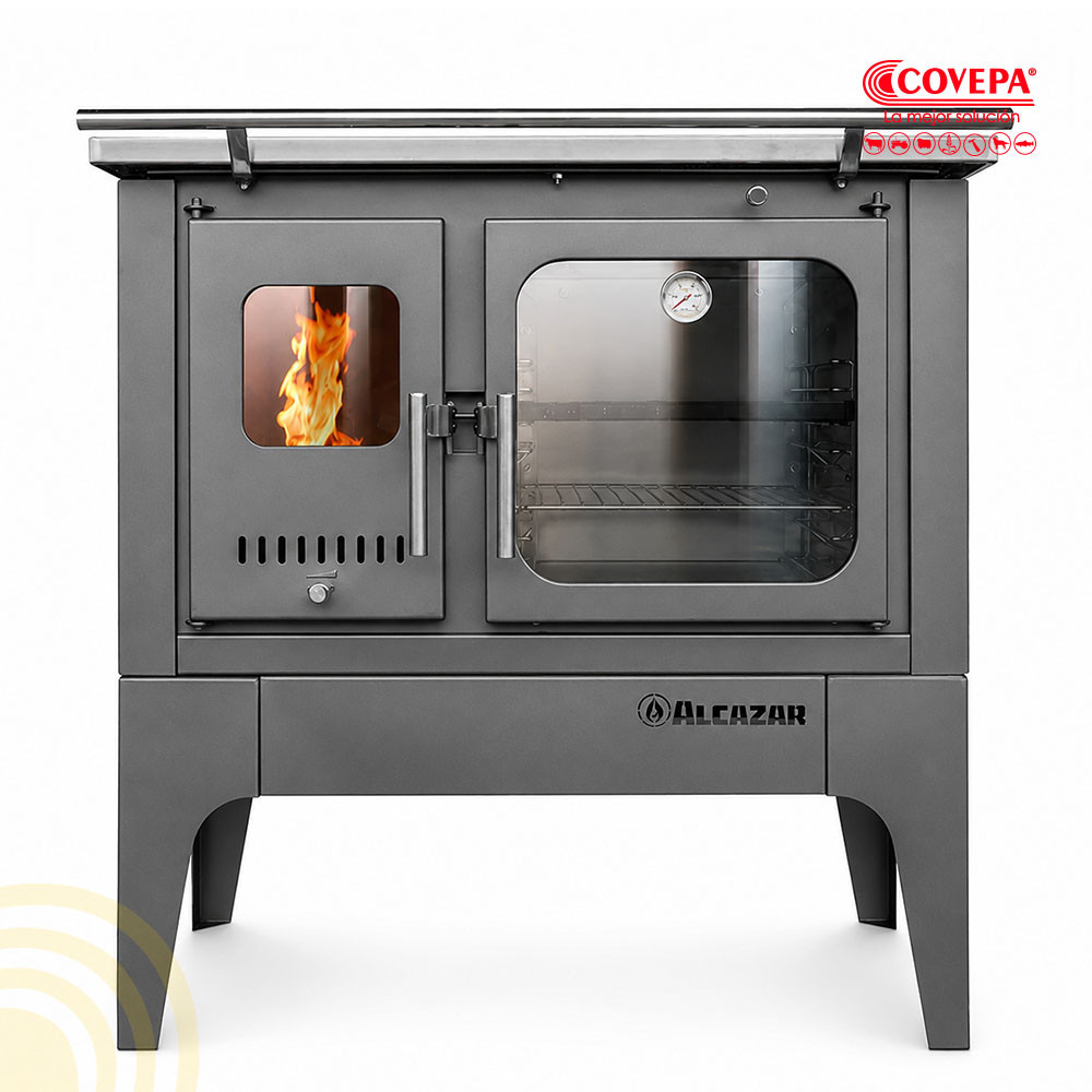 Cocina Leña Combustión Lenta Alcazar S900 Gris 91x59cm 13kW
