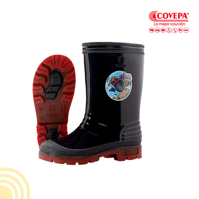 Bota Pvc negro Venus nino T30 - Covepa