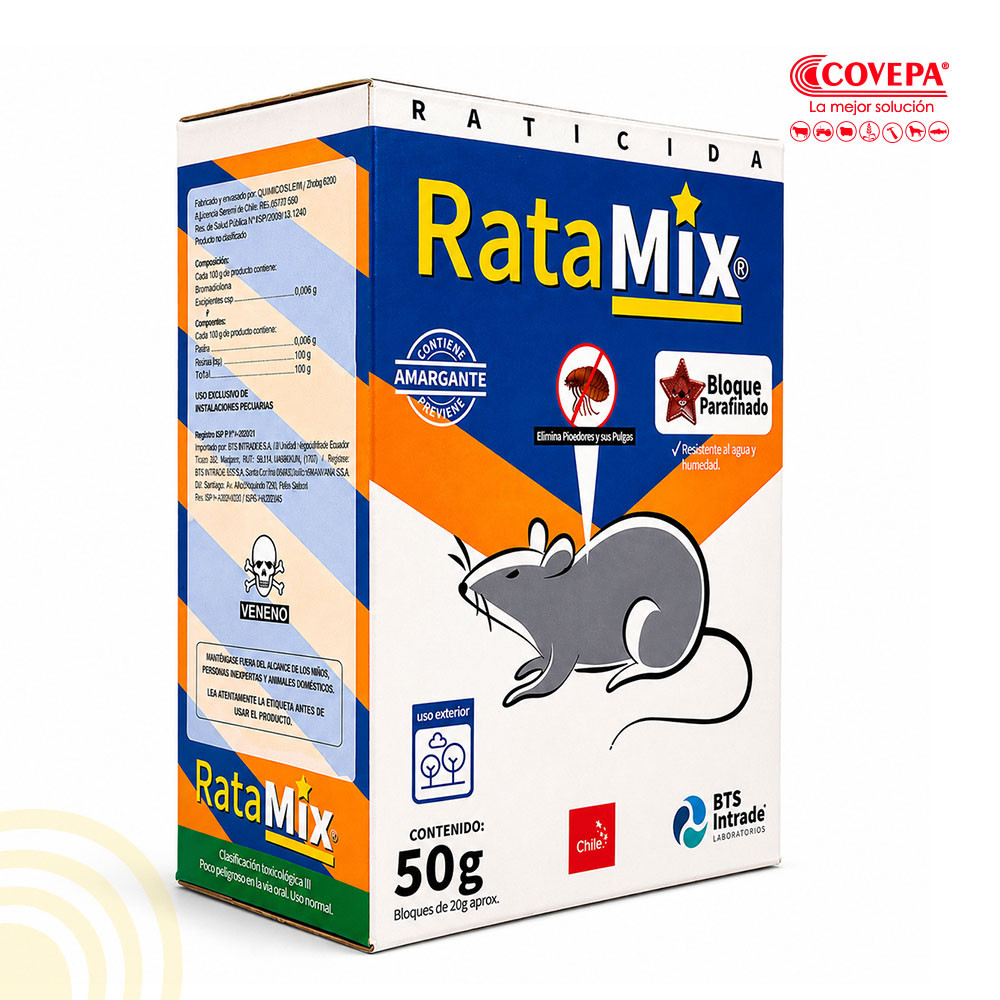 RATICIDA RATAMIX MINI BLOQUE X 50 G