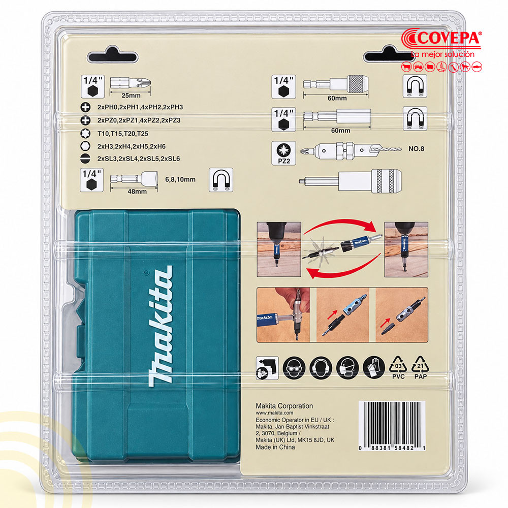 Set de Puntas y Dados Makita D-73461 47 Piezas
