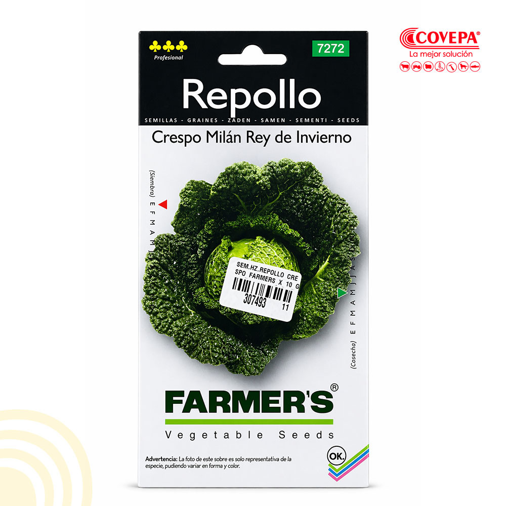 Semilla Hortaliza Repollo Crespo Farmers 10gr