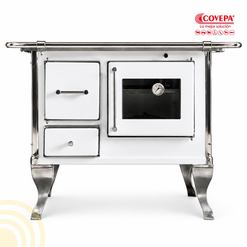 Cocina a Leña Alcazar Villarrica 102×66 cm Blanca