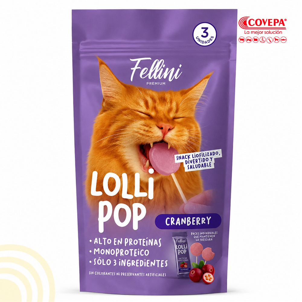 Snack Gato Fellini Lollipop Cranberry (3u)