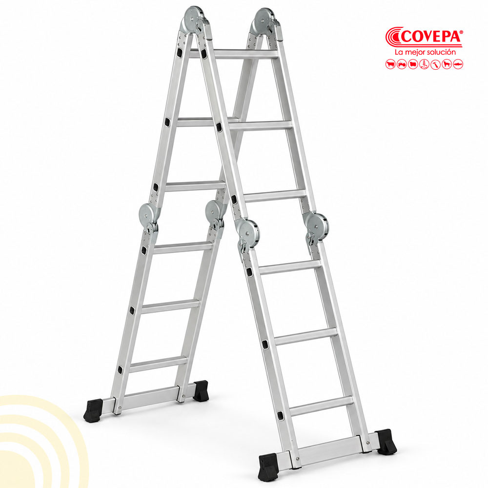 Escalera Articulada de Aluminio 12 Peldaños 150kg