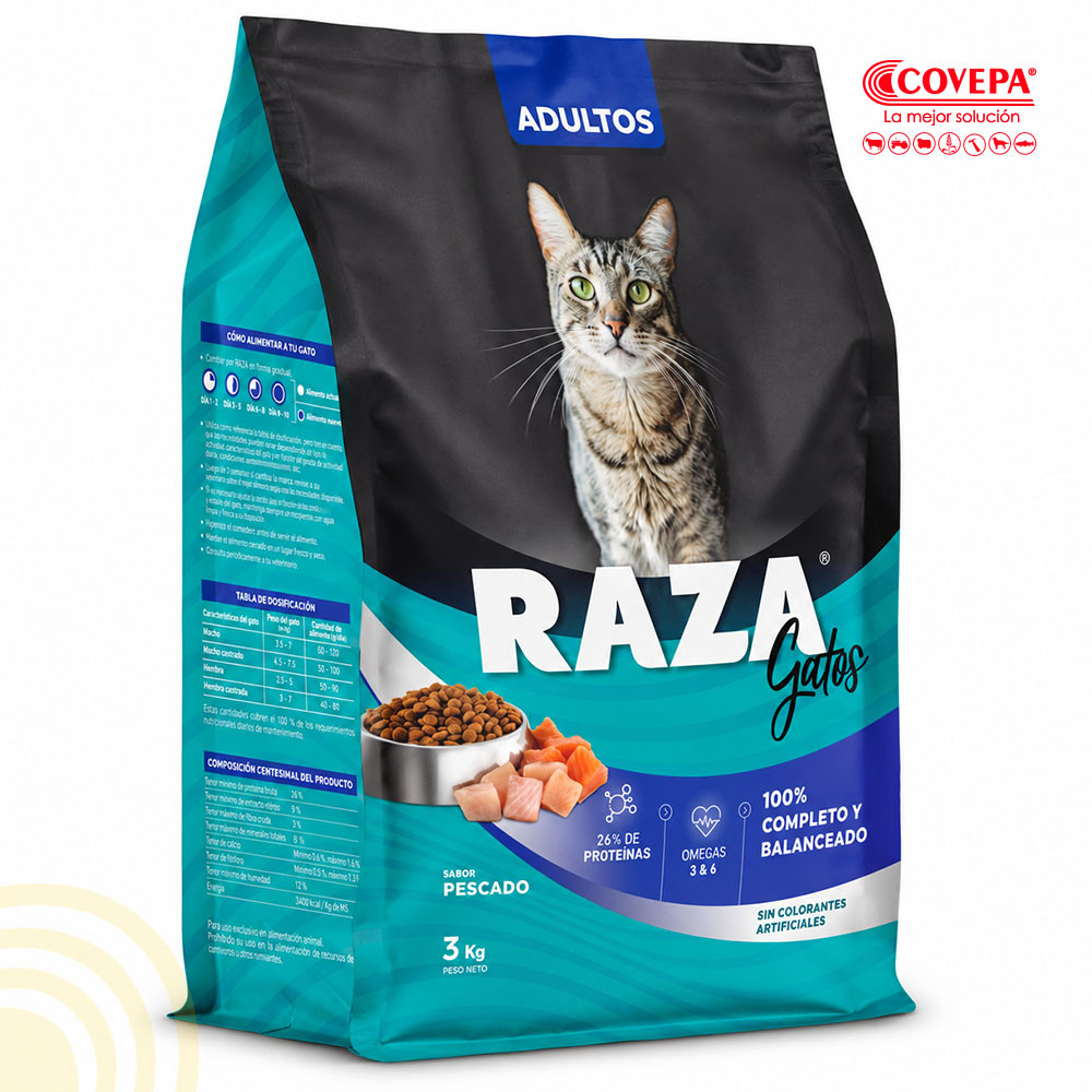 Alimento Gato Raza 3kg Adulto Pescado