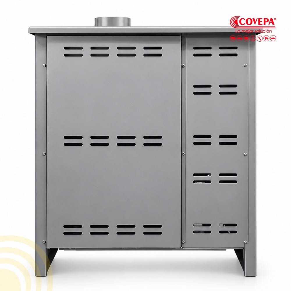 Cocina Policombustible Leña y Pellet Alcazar Puyehue XL – Sin Electricidad, Horno Enlozado