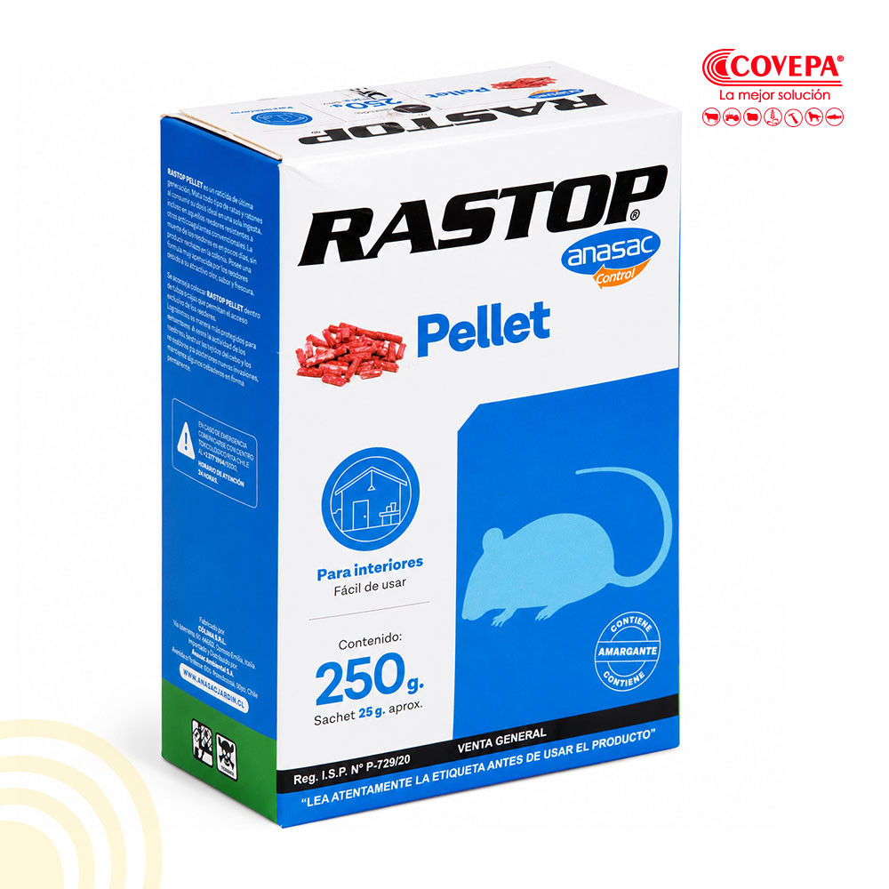 Raticida Rastop Pellet 250g Anasac