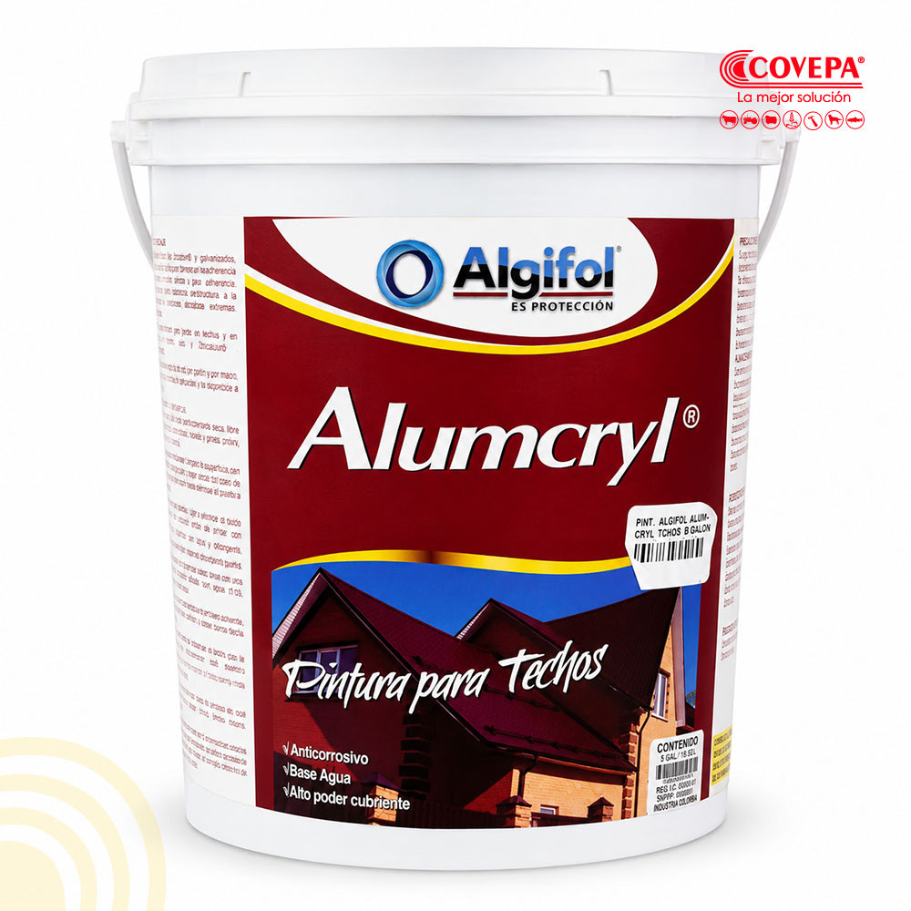 Pintura Algifol Alumcryl para Techo 1 Galón Negro
