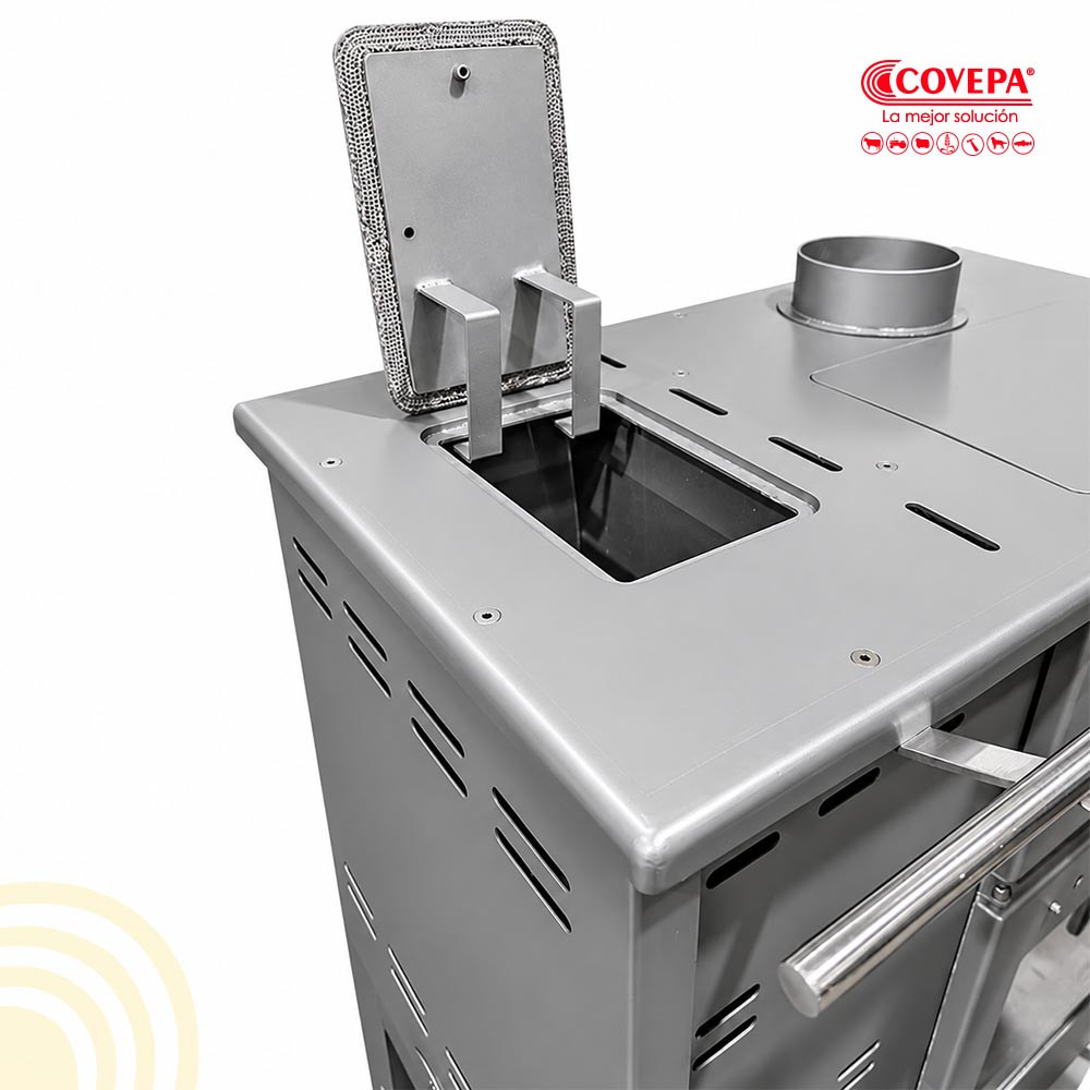 Cocina Policombustible Leña y Pellet Alcazar Puyehue XL – Sin Electricidad, Horno Enlozado