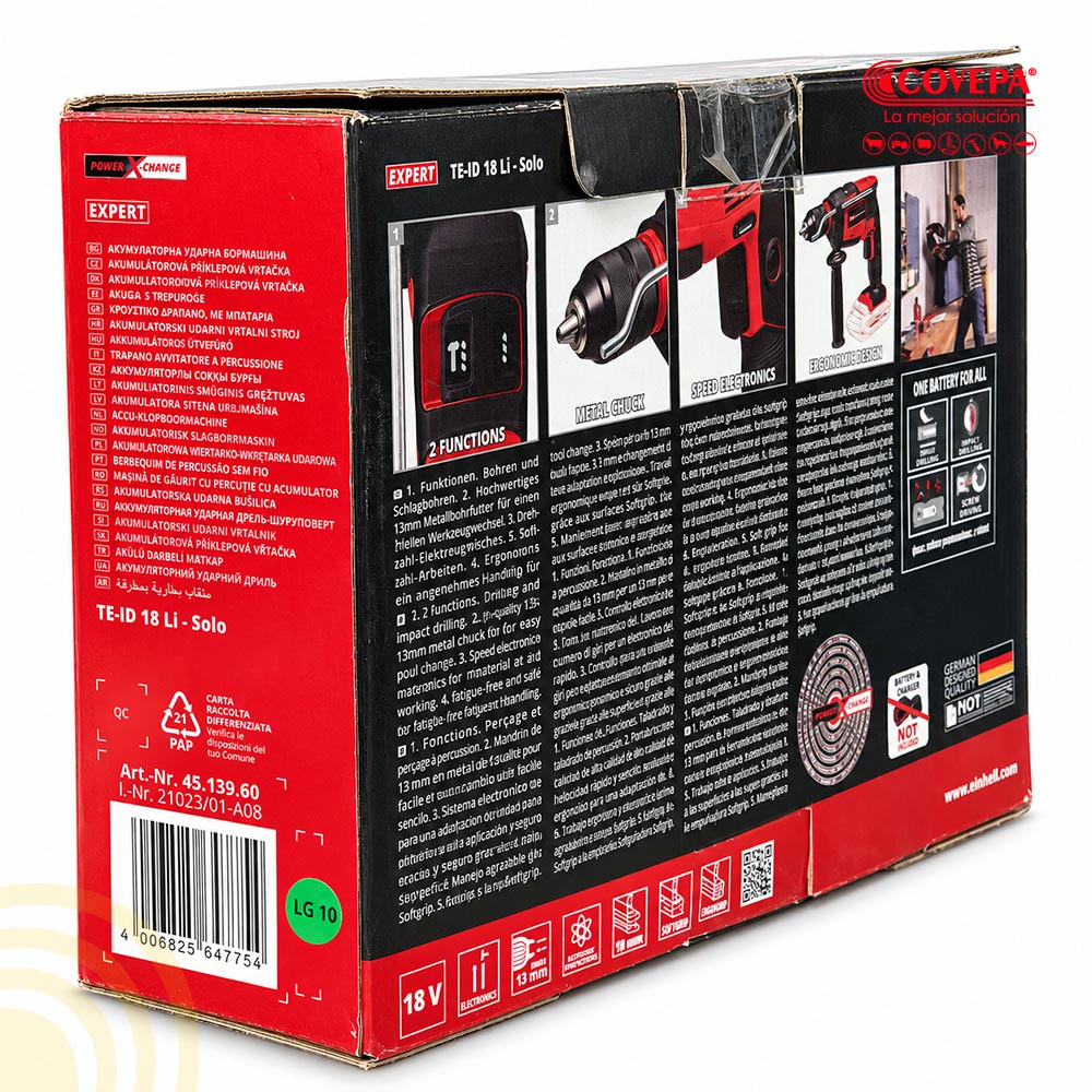 Taladro Atornillador Percutor Inalámbrico Einhell TE-ID 18 Li Solo
