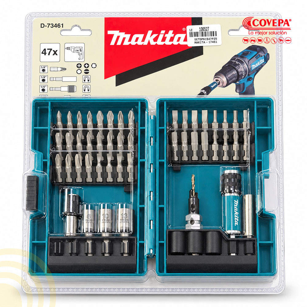 Set de Puntas y Dados Makita D-73461 47 Piezas