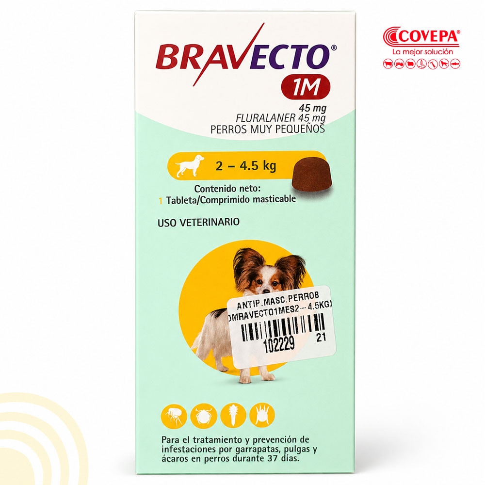 Antiparasitario Bravecto 1 Mes Perro 2-4,5kg Masticable