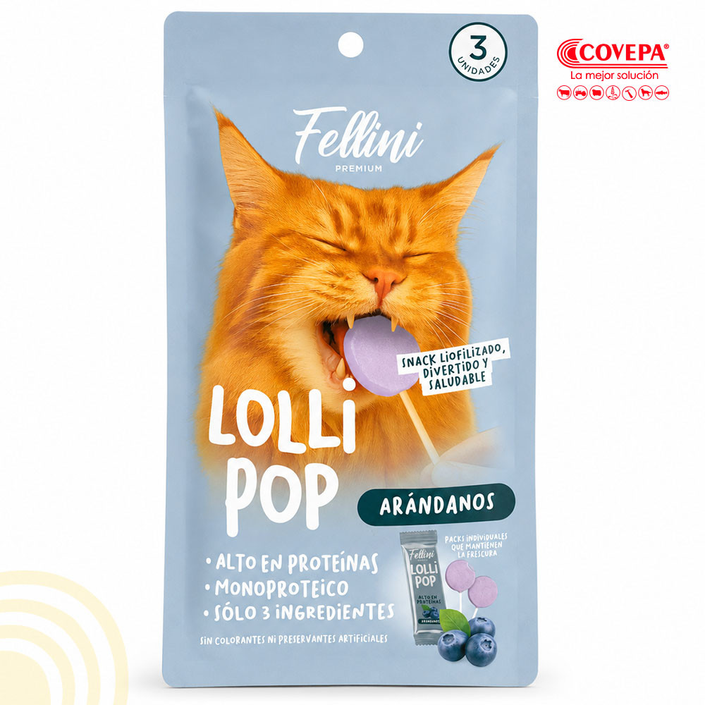 Snack Gato Fellini Lollipop Arándano (3u)
