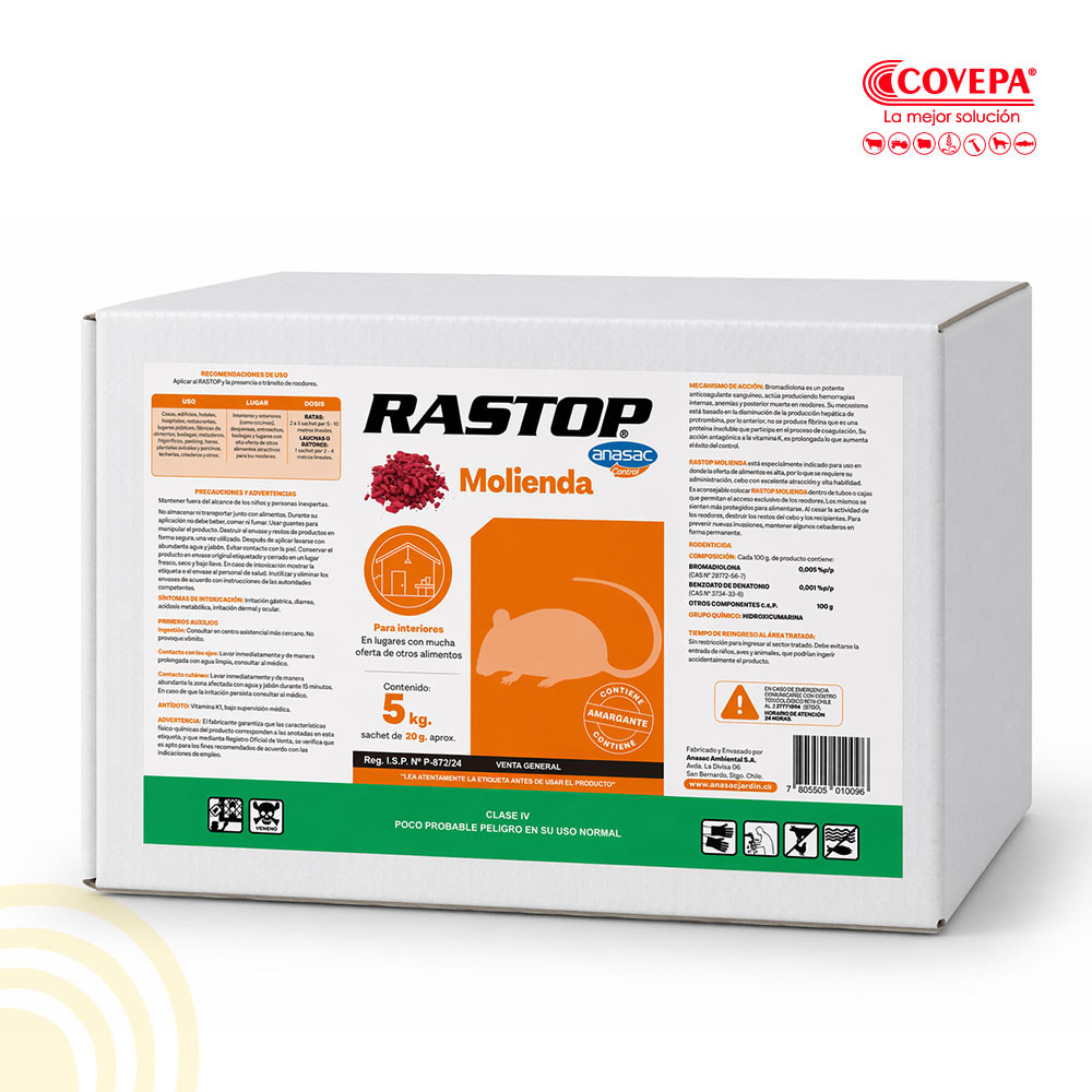 Raticida Rastop Molienda Toffee Anasac 5kg