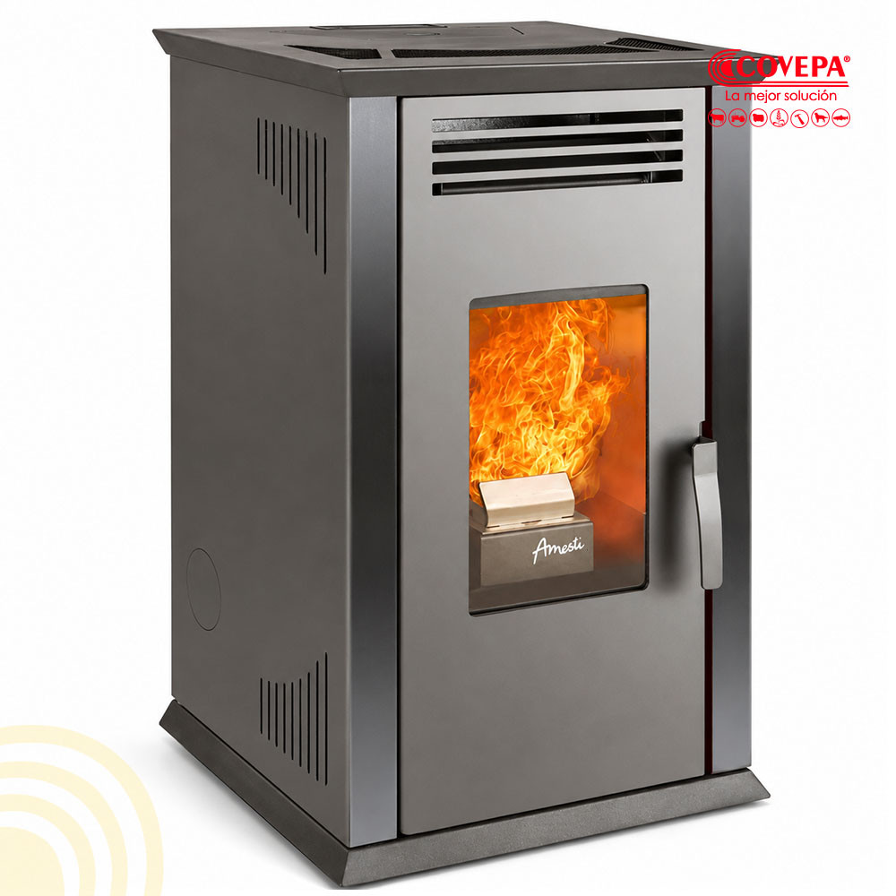 Estufa Pellet Amesti Italy 8100 Negra 9,2kW 168m²