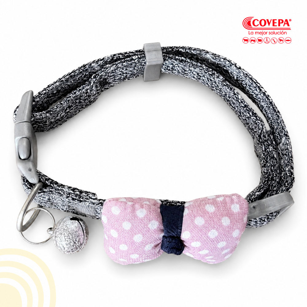 Collar Ajustable para Gatos y Perros con Lazo de Peluche