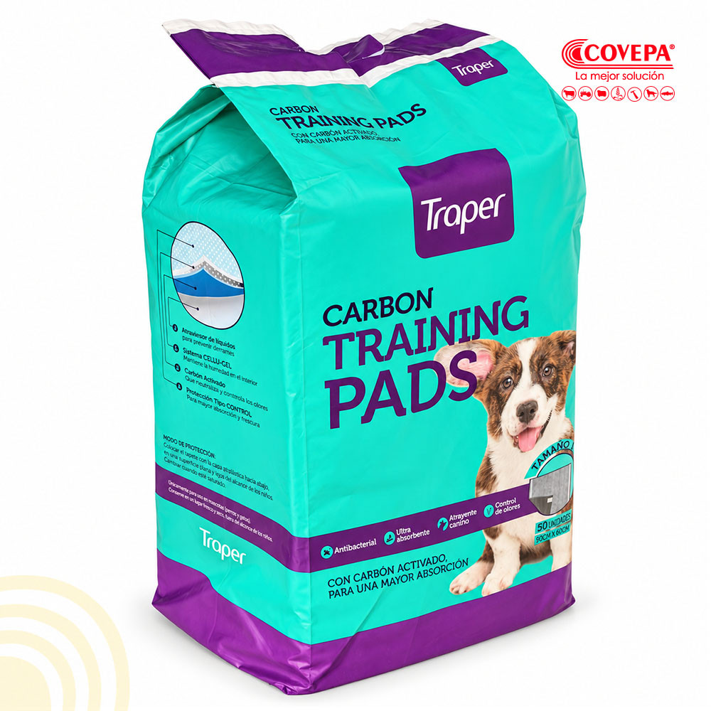 Alfombrilla Entrenamiento para Perros con Carbón Activado 90x60 cm x30 Traper