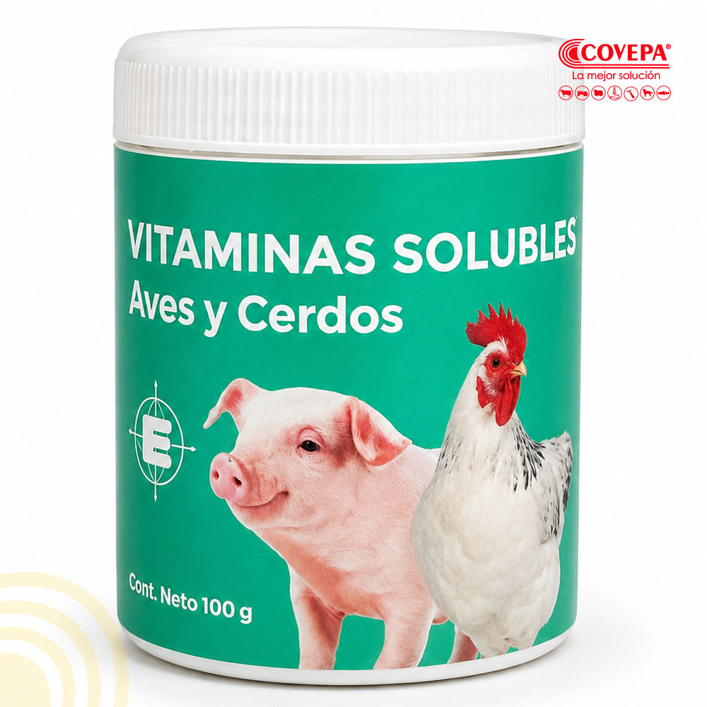Vitamina Soluble para Aves y Cerdos 100g