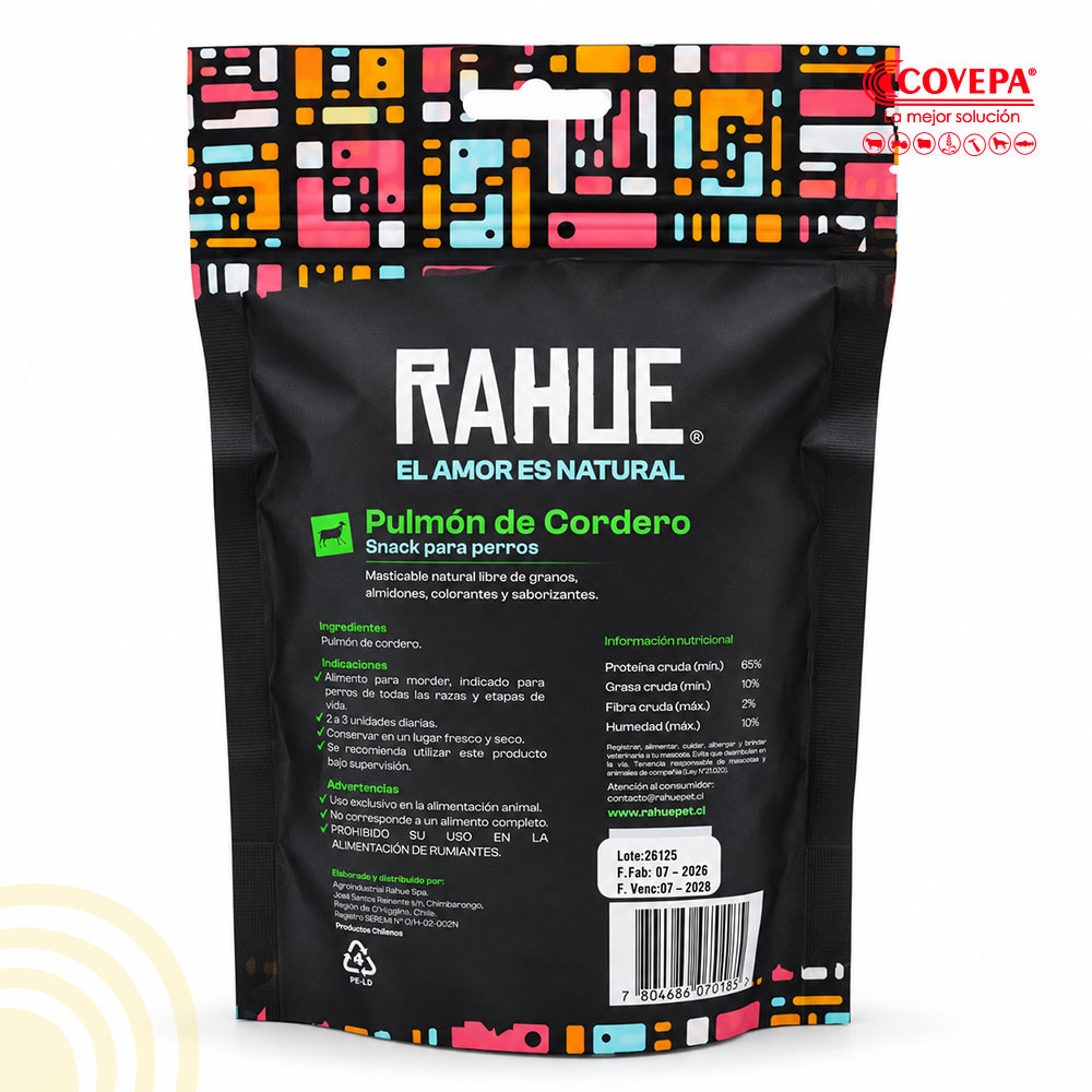 Snack Perro Rahue Pulmón de Cordero Patagónico 50 g