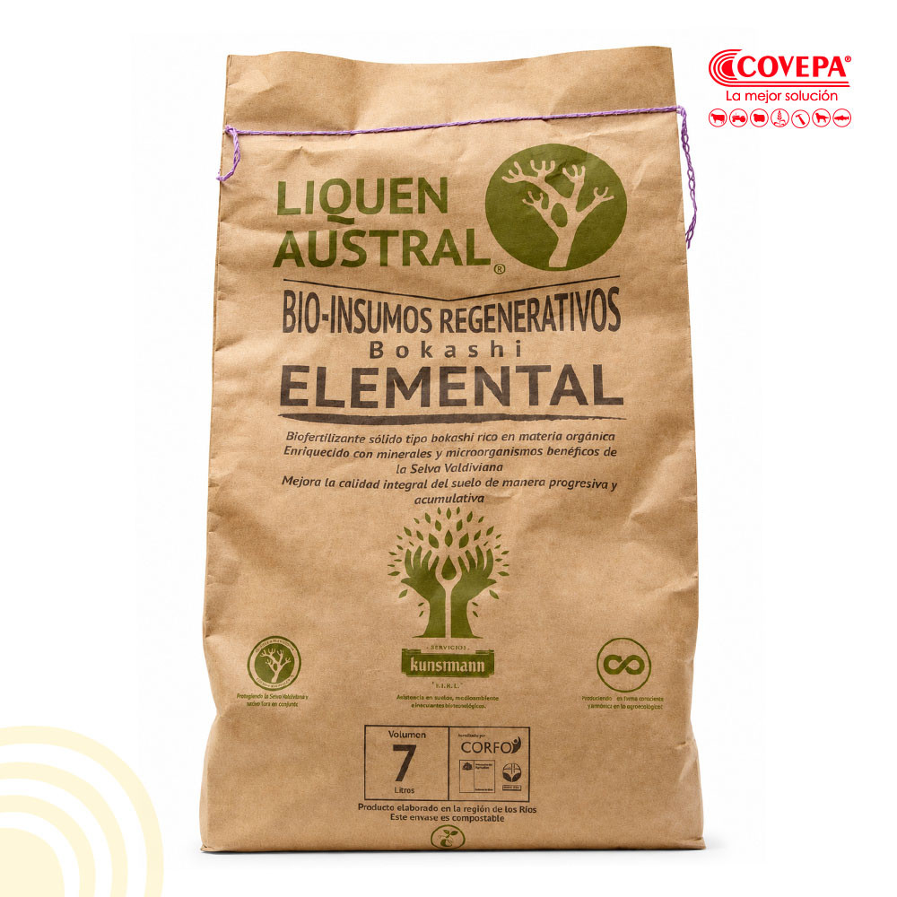 Fertilizante Orgánico Bokashi Elemental 7lt Liquen Austral