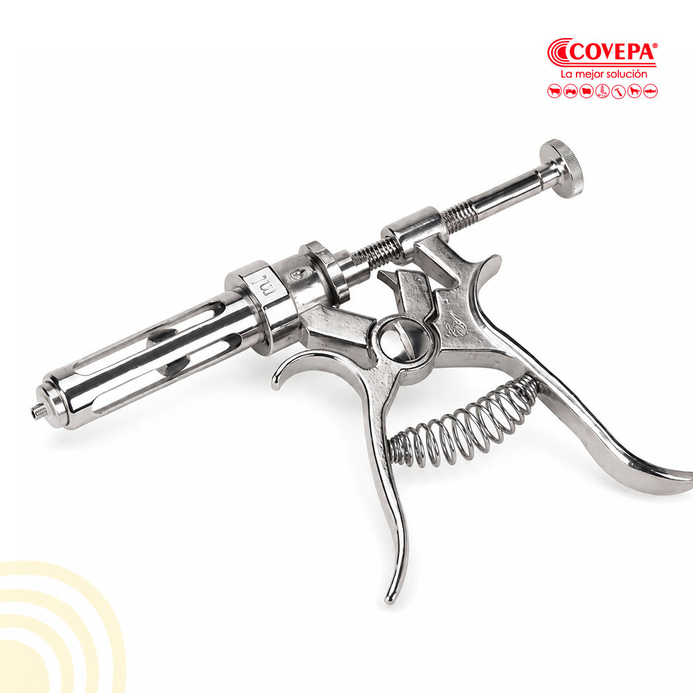 Jeringa Veterinaria Pistola Metalica Roux 50cc
