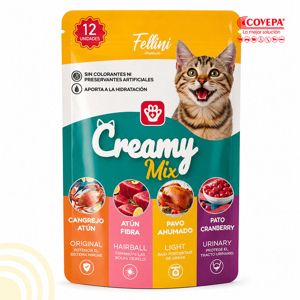 Snack Gato Fellini Creamy Mix 180g (12u)