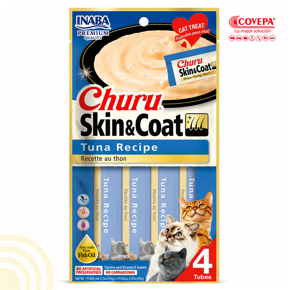Snack Gato Churu Skin Coat 4 Unid. Atún