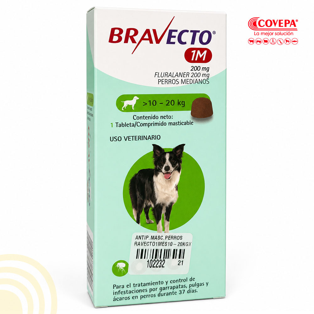 Antiparasitario Bravecto 1 Mes Perro 10-20kg Masticable