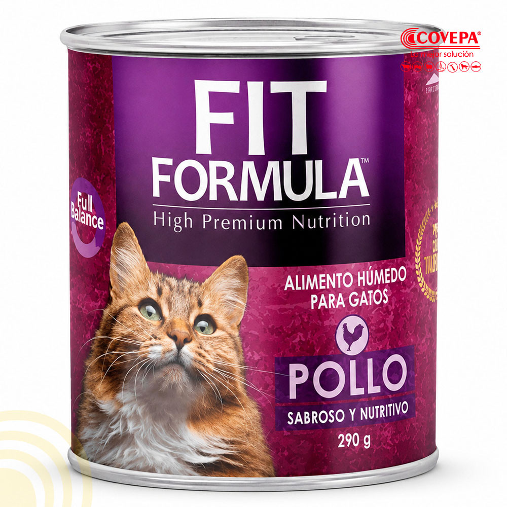 Snack Gato Adulto 290g Fit Formula Lata Pollo