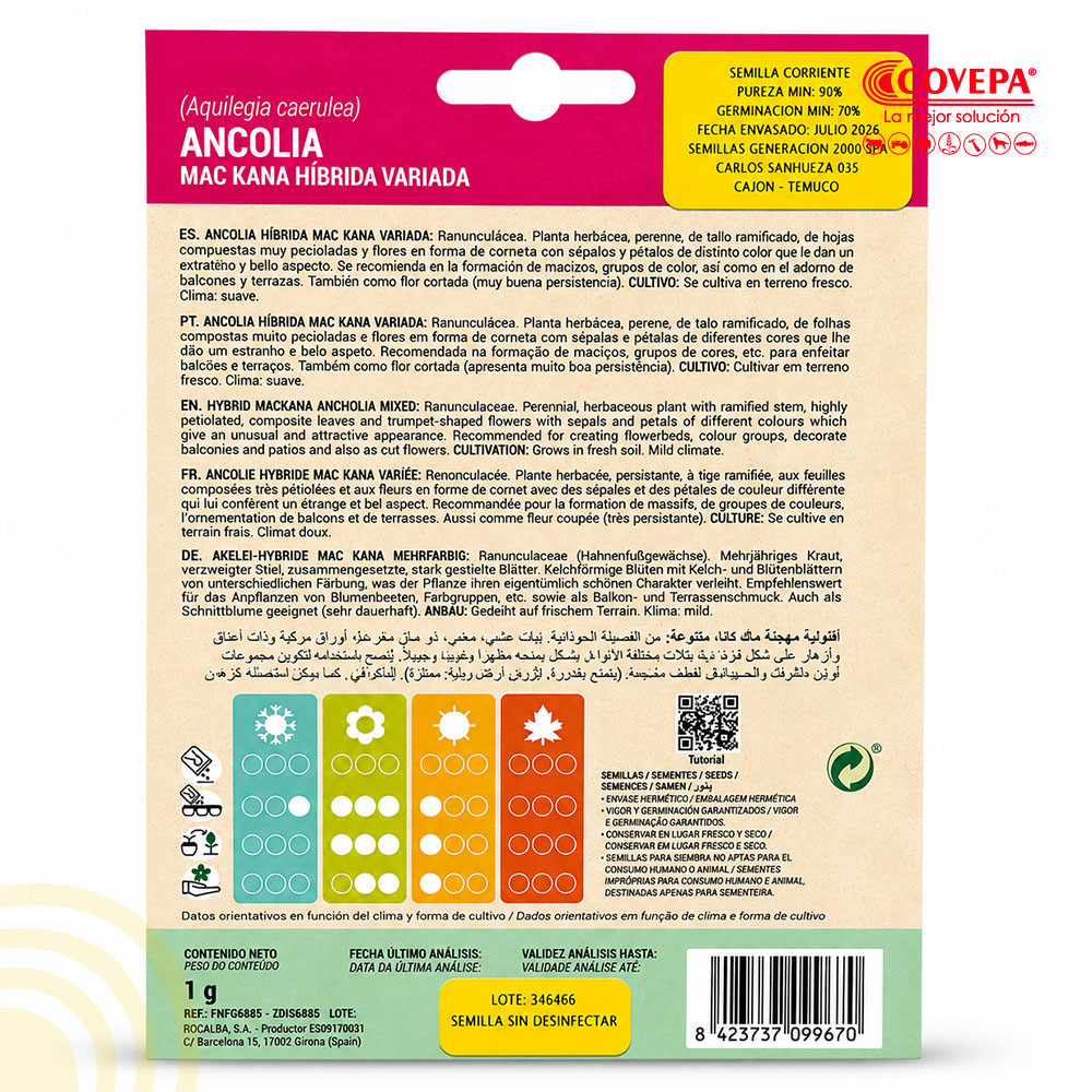 Semilla Flor Ancolia Mac Kana Híbrida Variada