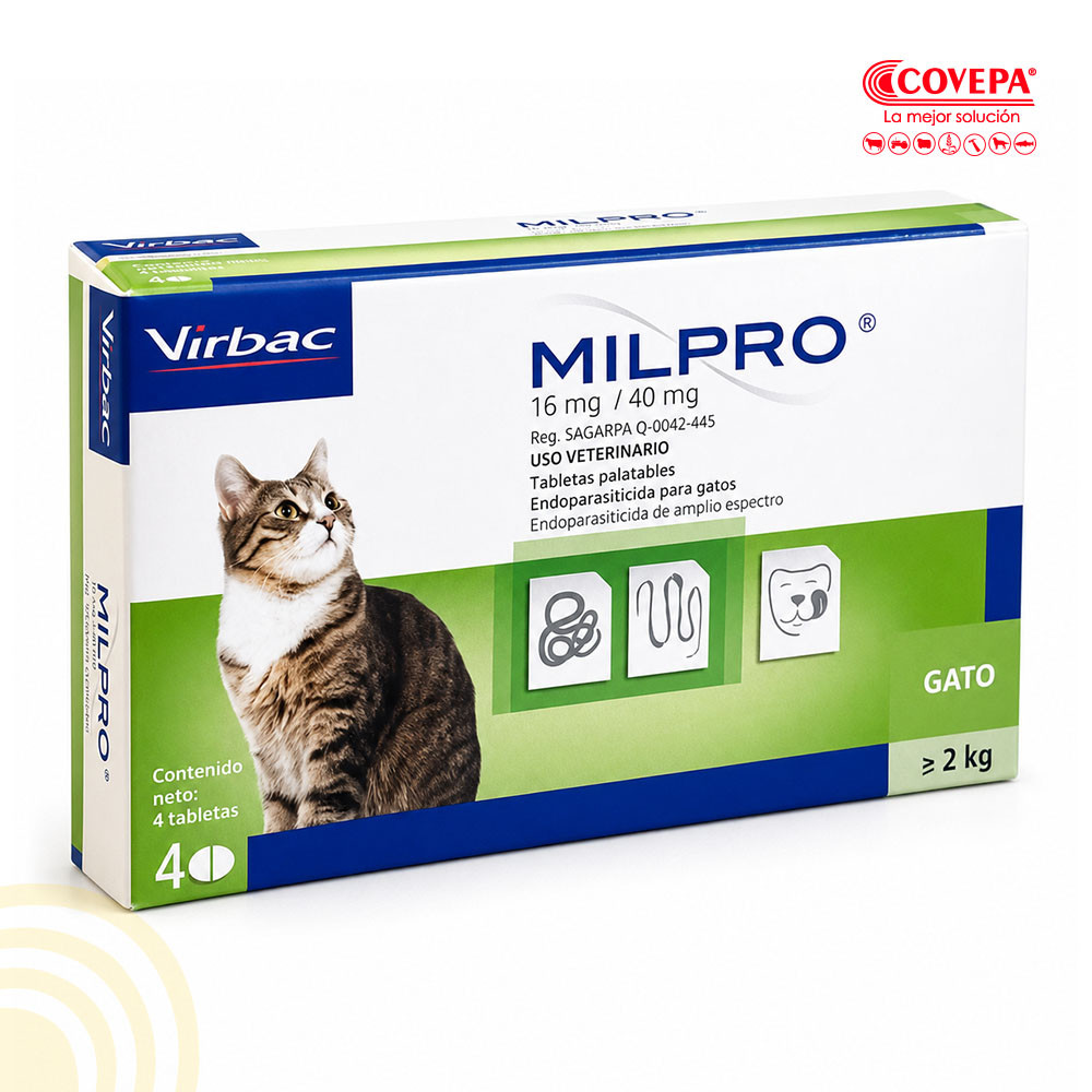 Antiparasitario Interno Milpro Gatos +2kg