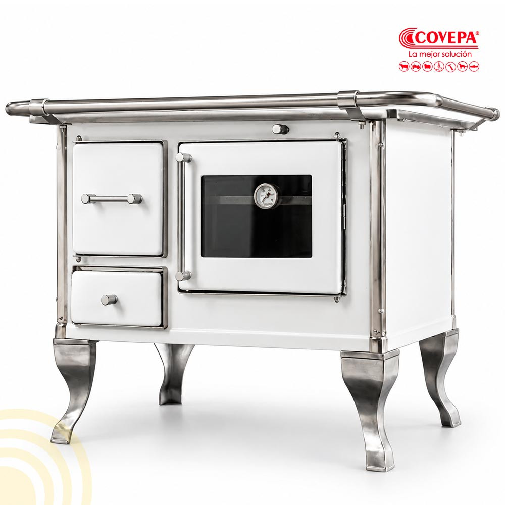 Cocina a Leña Alcazar Villarrica 102×66 cm Blanca