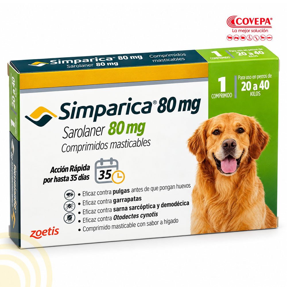 Antiparasitario Simparica Perro 80 mg Entre 20-40 kg