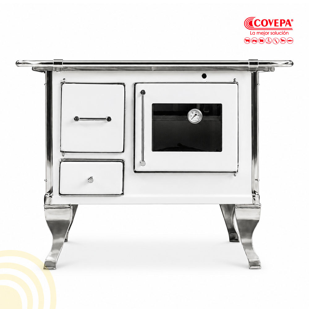Cocina a Leña Alcazar Villarrica 102×66 cm Blanca