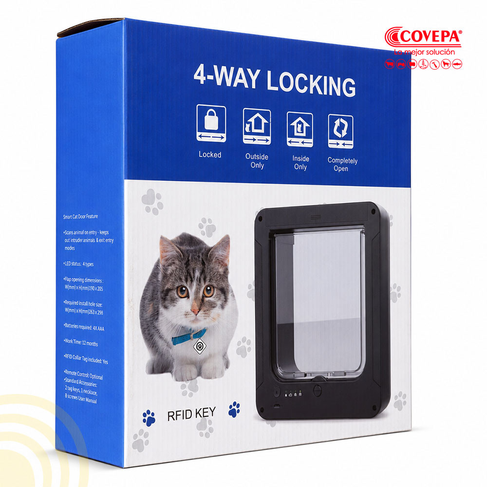 Puerta para Mascotas con Sensor RFID 26,3x29,8 cm