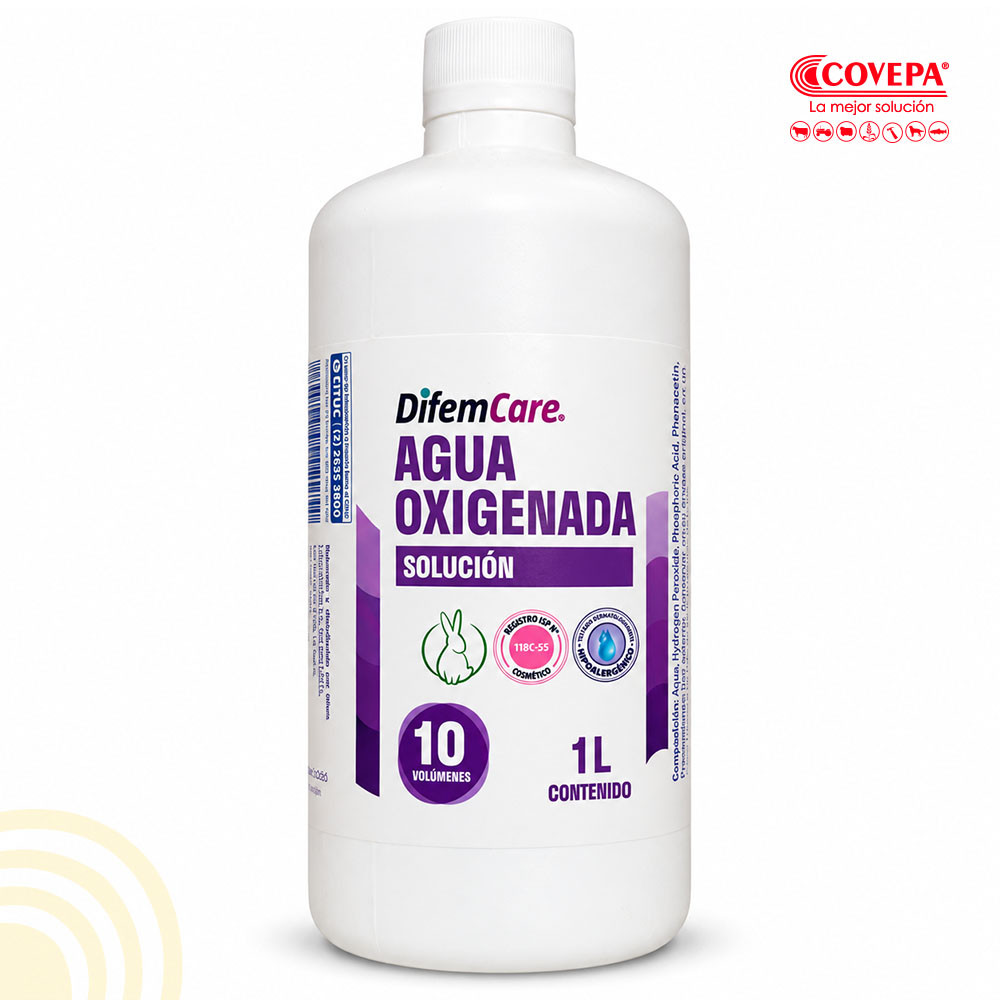 Agua Oxigenada 10 Volúmenes DifemCare 1 L