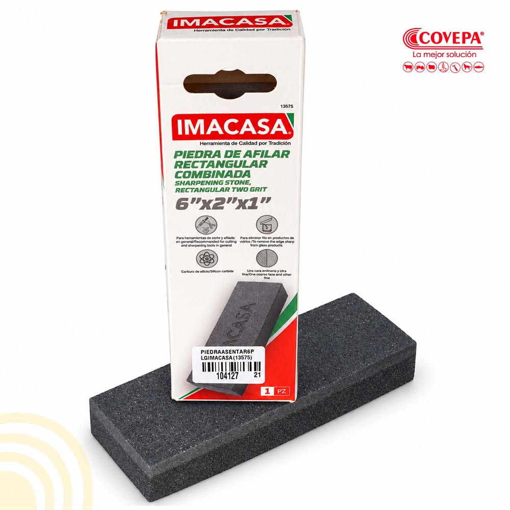Piedra de Afilar Rectangular Combinada 6 pulgadas Imacasa