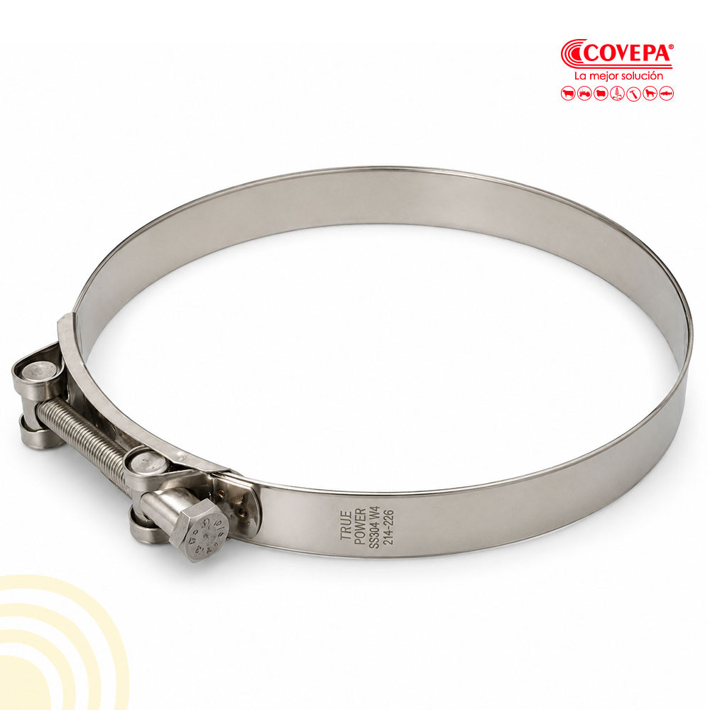 Abrazadera Industrial Acero Inoxidable 214-226mm
