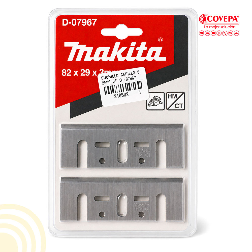 Cuchillo de Cepillo 82mm Carburo de Tungsteno Makita D-07967