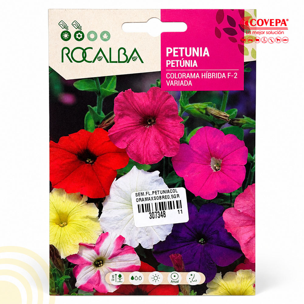 Semilla Flor Petunia Colorama Híbrida F-2 Variada