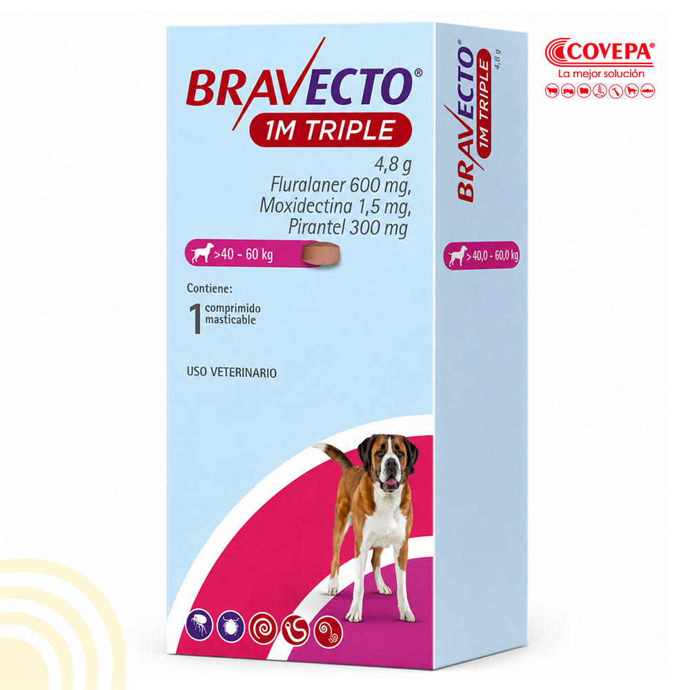 Antiparasitario Perro Bravecto 1M Triple 40-60kg