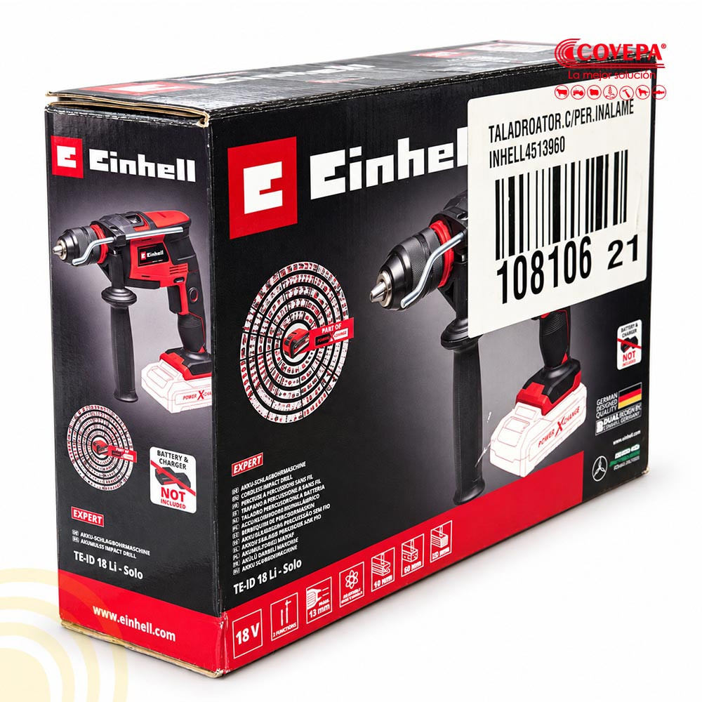 Taladro Atornillador Percutor Inalámbrico Einhell TE-ID 18 Li Solo
