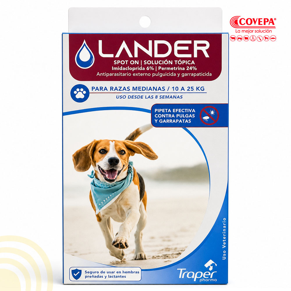 Antiparasitario Lander Perro 10-25kg Pipeta