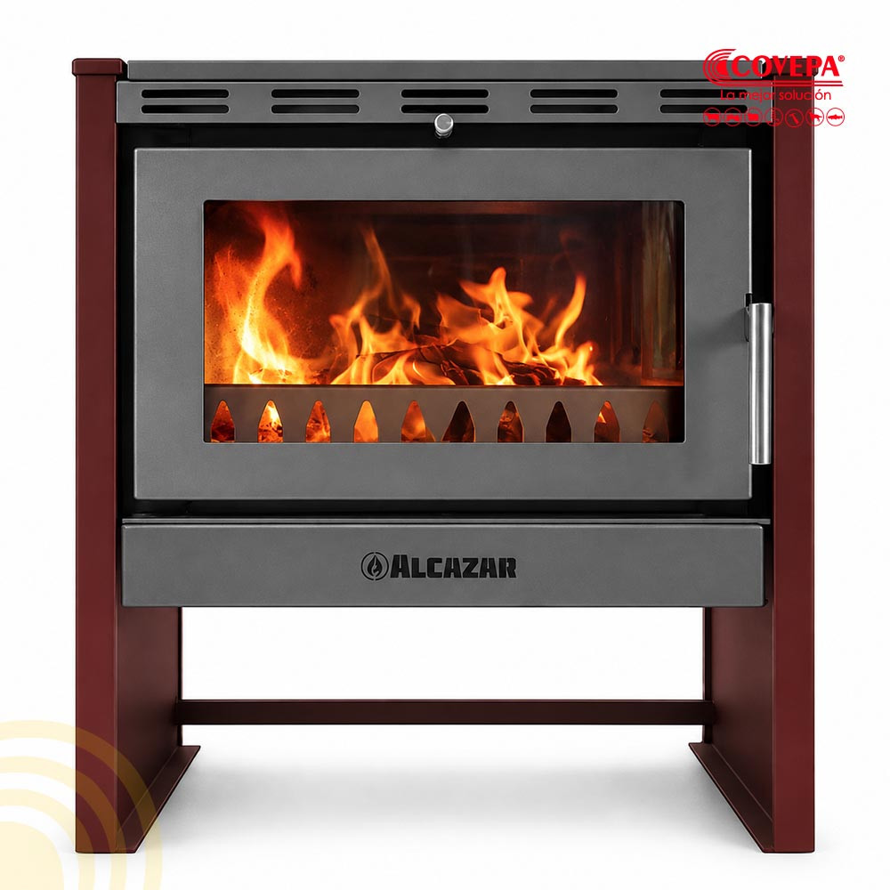 Estufa a Leña Combustión Lenta Alcazar Bavara Burdeo – 30,5 kW, sobre 250 m²