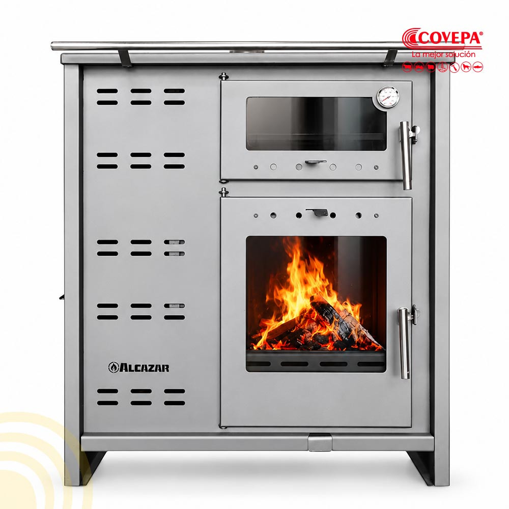 Cocina Policombustible Leña y Pellet Alcazar Puyehue XL – Sin Electricidad, Horno Enlozado